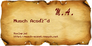 Musch Acsád névjegykártya